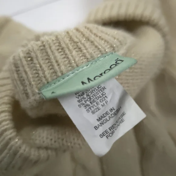 Sara Morgan Elegant Cream Knit Sweater Dress Sz Mp - Picture 9 of 9